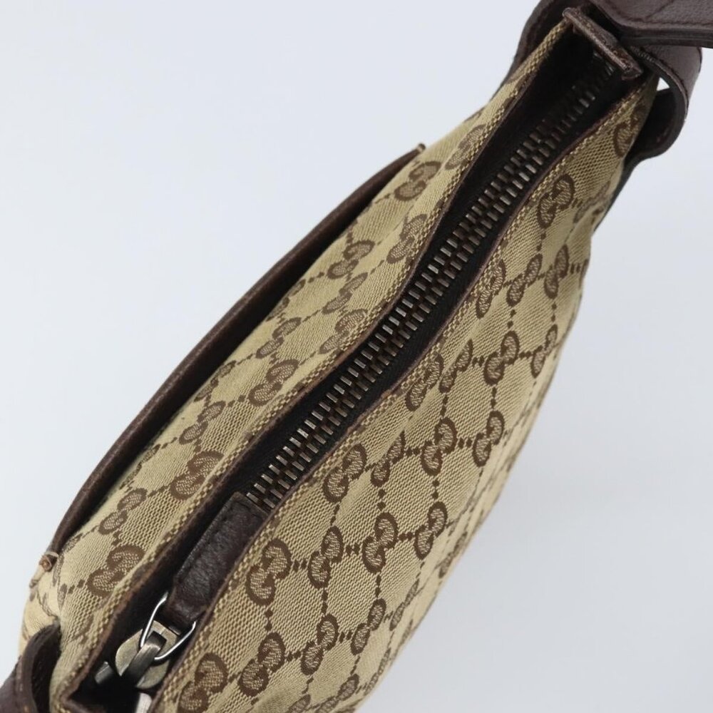 Authentic GUCCI GG Canvas Shoulder Bag Beige Silver 122793 - Picture 13 of 16